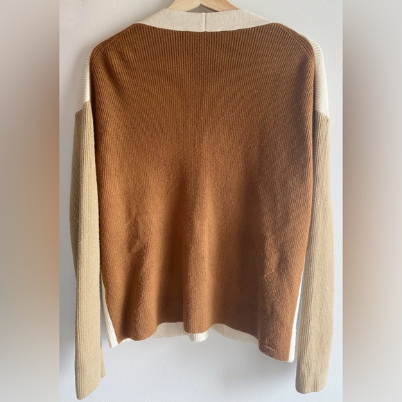 {WARM BROWN CARDIGAN} brand:French Connection, size:US M, color:brown/tan/cream - Picture 4 of 4